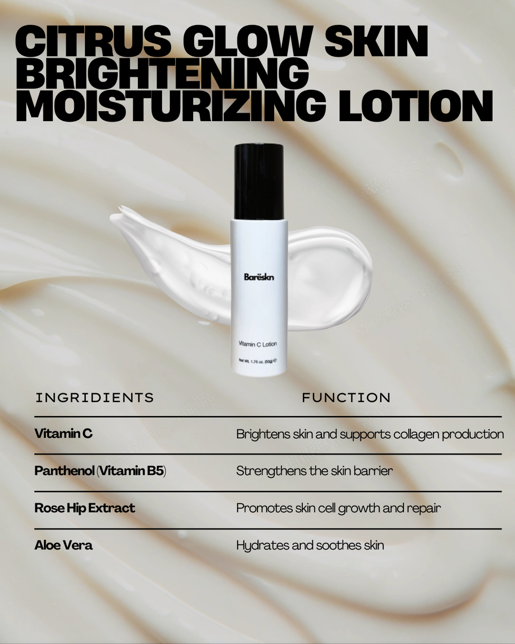 Citrus Glow Skin brightening moisturizing lotion