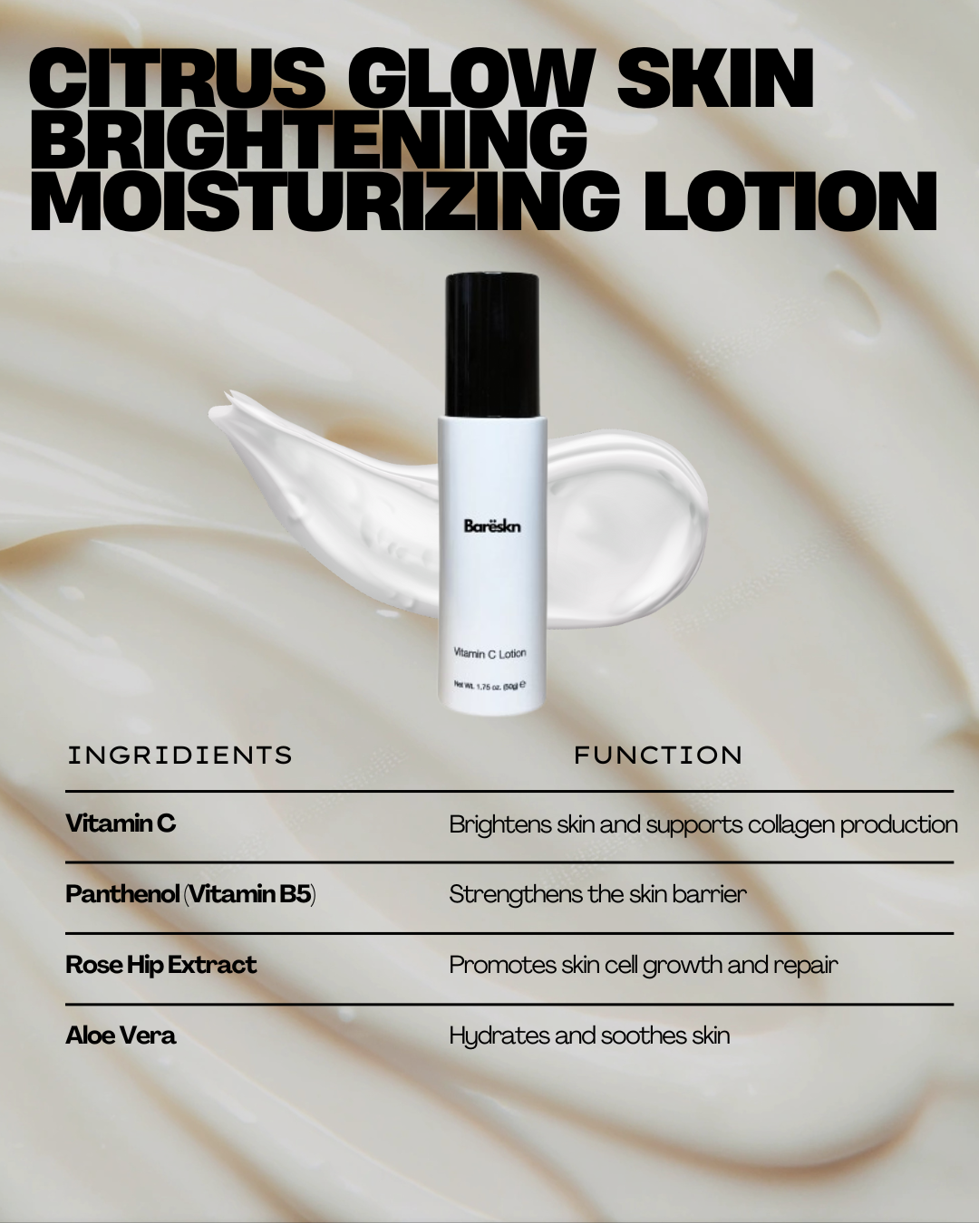 Citrus Glow Skin brightening moisturizing lotion